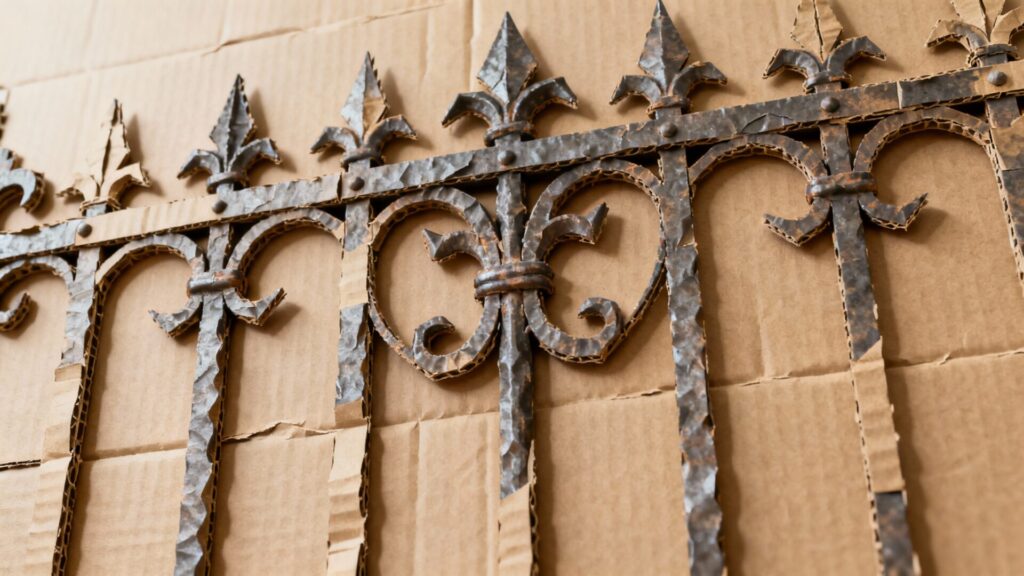 Comment faire un décor en simili fer forgé avec du carton sans aucun texte