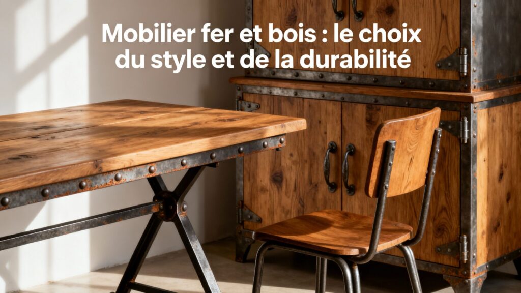 Mobilier fer et bois : le choix du style et de la durabilité avec texte