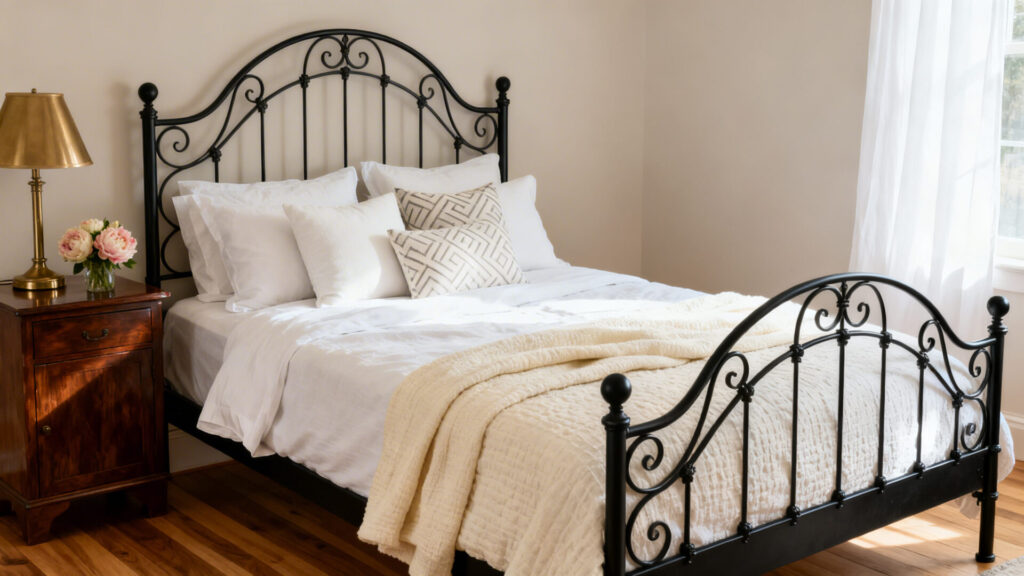 Comment décorer un lit en fer forgé pour sublimer sa chambre sans aucun texte